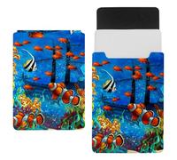 Eslifey 13 Inch Slim Laptop Sleeve Case Leather Bag with Magnetic Closure, Fantastic Underwater World Microfiber Leather Case