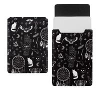 Eslifey 13 Inch Slim Laptop Sleeve Case Leather Bag with Magnetic Closure, Halloween Magic Attributes Animals Microfiber Leather Case