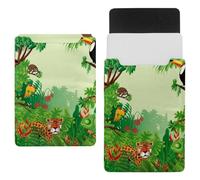 Eslifey 13 Inch Slim Laptop Sleeve Case Leather Bag with Magnetic Closure, Jungle Animal Leopard Microfiber Leather Case