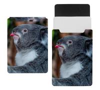 Eslifey 13 Inch Slim Laptop Sleeve Case Leather Bag with Magnetic Closure, Koala Bear Microfiber Leather Case