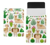 Eslifey 13 Inch Slim Laptop Sleeve Case Leather Bag with Magnetic Closure, Llamas Cacti Alpacas Spanish Hello Microfiber Leather Case