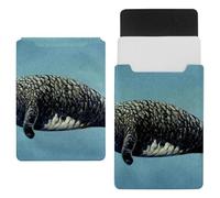 Eslifey 13 Inch Slim Laptop Sleeve Case Leather Bag with Magnetic Closure, Lonely Animal Sea Cow Microfiber Leather Case