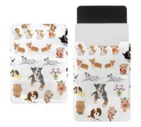 Eslifey 13 Inch Slim Laptop Sleeve Case Leather Bag with Magnetic Closure, Lovely Pet Dog Microfiber Leather Case