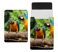 Eslifey 13 Inch Slim Laptop Sleeve Case Leather Bag with Magnetic Closure, Macaw Parrots Microfiber Leather Case