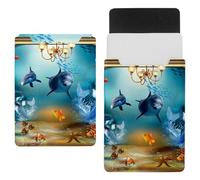 Eslifey 13 Inch Slim Laptop Sleeve Case Leather Bag with Magnetic Closure, Magic Mermaid and Dolphin Microfiber Leather Case