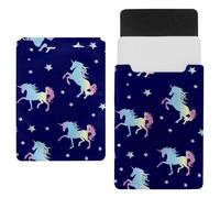 Eslifey 13 Inch Slim Laptop Sleeve Case Leather Bag with Magnetic Closure, Magic Unicorn with Stars Microfiber Leather Case