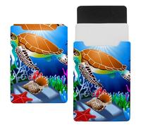 Eslifey 13 Inch Slim Laptop Sleeve Case Leather Bag with Magnetic Closure, Magical Underwater World Microfiber Leather Case