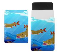 Eslifey 13 Inch Slim Laptop Sleeve Case Leather Bag with Magnetic Closure, Muskie in the Lake Microfiber Leather Case