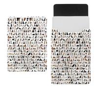Eslifey 13 Inch Slim Laptop Sleeve Case Leather Bag with Magnetic Closure, Pet Dogs Pattern Microfiber Leather Case
