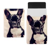 Eslifey 13 Inch Slim Laptop Sleeve Case Leather Bag with Magnetic Closure, Pet French Bulldog Microfiber Leather Case