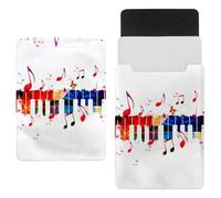 Eslifey 13 Inch Slim Laptop Sleeve Case Leather Bag with Magnetic Closure, Piano Keys Floral Music Notes Butterfly Microfiber Leather Case
