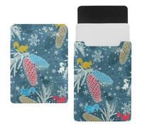 Eslifey 13 Inch Slim Laptop Sleeve Case Leather Bag with Magnetic Closure, Pine Nuts Squirrel Christmas Element Microfiber Leather Case
