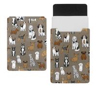 Eslifey 13 Inch Slim Laptop Sleeve Case Leather Bag with Magnetic Closure, Pug Puppy Dog Microfiber Leather Case