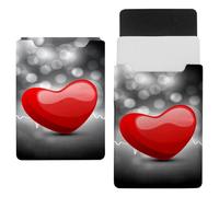 Eslifey 13 Inch Slim Laptop Sleeve Case Leather Bag with Magnetic Closure, Red Heart Beat Microfiber Leather Case