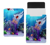 Eslifey 13 Inch Slim Laptop Sleeve Case Leather Bag with Magnetic Closure, Shark Underwater World Microfiber Leather Case