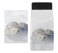 Eslifey 13 Inch Slim Laptop Sleeve Case Leather Bag with Magnetic Closure, Snowy Owl White Rare Bird Microfiber Leather Case
