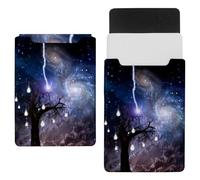 Eslifey 13 Inch Slim Laptop Sleeve Case Leather Bag with Magnetic Closure, Spiral Galaxy Microfiber Leather Case