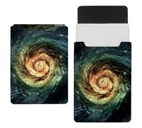 Eslifey 13 Inch Slim Laptop Sleeve Case Leather Bag with Magnetic Closure, Spiral Galaxy Space Microfiber Leather Case