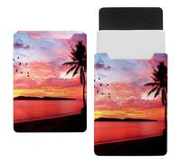 Eslifey 13 Inch Slim Laptop Sleeve Case Leather Bag with Magnetic Closure, Sunset Seaside Microfiber Leather Case