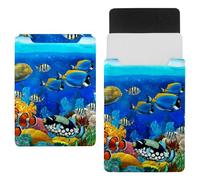Eslifey 13 Inch Slim Laptop Sleeve Case Leather Bag with Magnetic Closure, Underwater World Fish Animals Microfiber Leather Case