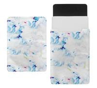 Eslifey 13 Inch Slim Laptop Sleeve Case Leather Bag with Magnetic Closure, Unreal Watercolor Marble Microfiber Leather Case