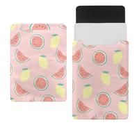 Eslifey 13 Inch Slim Laptop Sleeve Case Leather Bag with Magnetic Closure, Watermelon and Lemon Microfiber Leather Case
