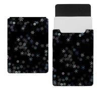 Eslifey 13 Inch Slim Laptop Sleeve Case Leather Bag with Magnetic Closure, Winter Falling Snow Confetti Snowflakes Microfiber Leather Case