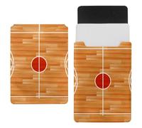 Eslifey 13 Inch Slim Laptop Sleeve Case Leather Bag with Magnetic Closure, Wooden Parquet Floor Basketball Court Microfiber Leather Case