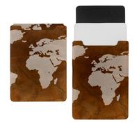 Eslifey 13 Inch Slim Laptop Sleeve Case Leather Bag with Magnetic Closure, World Map Map of the World Globe Microfiber Leather Case