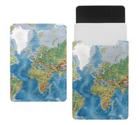 Eslifey 13 Inch Slim Laptop Sleeve Case Leather Bag with Magnetic Closure, World Map Plain Microfiber Leather Case