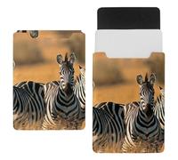 Eslifey 13 Inch Slim Laptop Sleeve Case Leather Bag with Magnetic Closure, Zebras Sunset Landscape Microfiber Leather Case