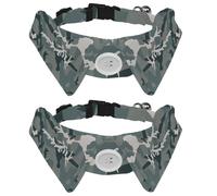 Eslifey 2 Pack Dog Collar with Bowtie and Bell, Abstract Army Military Camouflage Pattern Adjustable Lapel Design Cat Bow Tie Collar for Small Pets