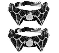 Eslifey 2 Pack Dog Collar with Bowtie and Bell, Bicycle White Wheels Adjustable Lapel Design Cat Bow Tie Collar for Small Pets