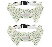 Eslifey 2 Pack Dog Collar with Bowtie and Bell, Cartoon Dinosaur Sleep Adjustable Lapel Design Cat Bow Tie Collar for Small Pets