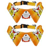 Eslifey 2 Pack Dog Collar with Bowtie and Bell, China Fortune Cat Yellow Adjustable Lapel Design Cat Bow Tie Collar for Small Pets