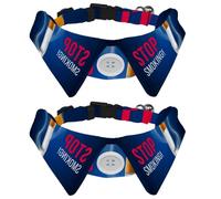 Eslifey 2 Pack Dog Collar with Bowtie and Bell, Cigarette Off Blue Background No Tobacco Day Adjustable Lapel Design Cat Bow Tie Collar for Small Pets