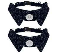 Eslifey 2 Pack Dog Collar with Bowtie and Bell, Constellations Zodiac Pattern Adjustable Lapel Design Cat Bow Tie Collar for Small Pets