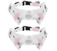 Eslifey 2 Pack Dog Collar with Bowtie and Bell, Cute Ballerina Beautiful Ballet Girl Pattern Adjustable Lapel Design Cat Bow Tie Collar for Small Pets