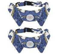 Eslifey 2 Pack Dog Collar with Bowtie and Bell, Cute Cartoon Animal Hipster Unicorn Horse Adjustable Lapel Design Cat Bow Tie Collar for Small Pets
