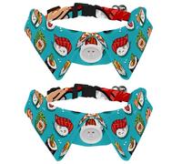Eslifey 2 Pack Dog Collar with Bowtie and Bell, Cute Cartoon Rolls and Sushi in Kawaii Japanese Food Adjustable Lapel Design Cat Bow Tie Collar for Small Pets