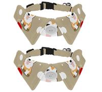 Eslifey 2 Pack Dog Collar with Bowtie and Bell, Cute Corgi Dog Hungry Bones Adjustable Lapel Design Cat Bow Tie Collar for Small Pets
