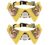 Eslifey 2 Pack Dog Collar with Bowtie and Bell, Cute Hipster Cat Adjustable Lapel Design Cat Bow Tie Collar for Small Pets