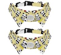 Eslifey 2 Pack Dog Collar with Bowtie and Bell, Cute Panda Cooking Cleaning Working Shopping Illustration Adjustable Lapel Design Cat Bow Tie Collar for Small Pets