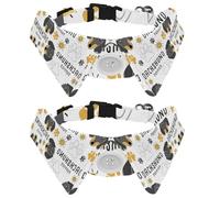 Eslifey 2 Pack Dog Collar with Bowtie and Bell, Dachshund Dog Paw Puppies Breed Pattern Adjustable Lapel Design Cat Bow Tie Collar for Small Pets