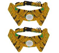 Eslifey 2 Pack Dog Collar with Bowtie and Bell, Egyptian Gods Pharaoh Pattern Adjustable Lapel Design Cat Bow Tie Collar for Small Pets