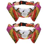 Eslifey 2 Pack Dog Collar with Bowtie and Bell, Flower Fields and Windmill Adjustable Lapel Design Cat Bow Tie Collar for Small Pets