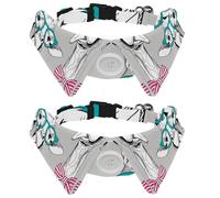 Eslifey 2 Pack Dog Collar with Bowtie and Bell, Funny Giraffe Glasses Pink Bow Adjustable Lapel Design Cat Bow Tie Collar for Small Pets