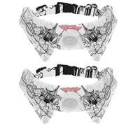 Eslifey 2 Pack Dog Collar with Bowtie and Bell, Japan Landscape Adjustable Lapel Design Cat Bow Tie Collar for Small Pets