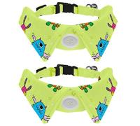 Eslifey 2 Pack Dog Collar with Bowtie and Bell, Monsters Yellow Adjustable Lapel Design Cat Bow Tie Collar for Small Pets