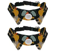 Eslifey 2 Pack Dog Collar with Bowtie and Bell, Musical Instruments Colorful Eectric Guitars Pattern Adjustable Lapel Design Cat Bow Tie Collar for Small Pets